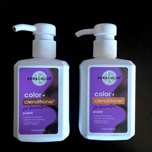 2 Bottles Keracolor Color + Conditioner for Brunettes Purple Clenditioner